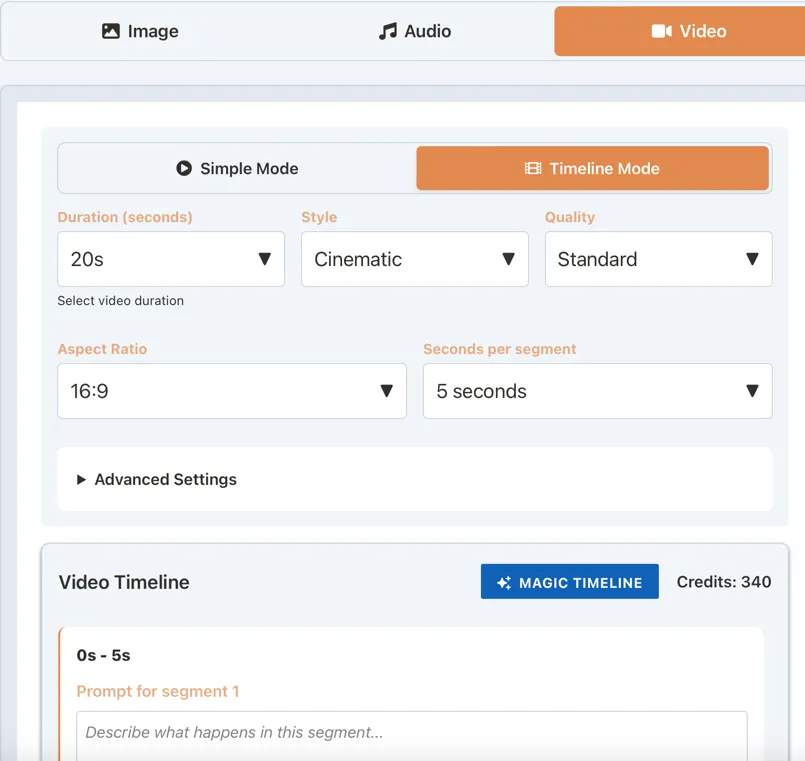Video Creation Interface